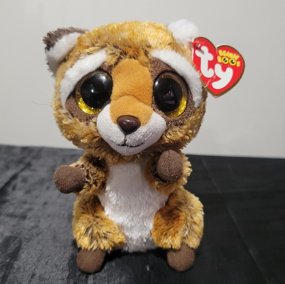 6" 2018 Ty Beanie Boos Rusty the Red/Orange Raccoon - Picture 3 of 3